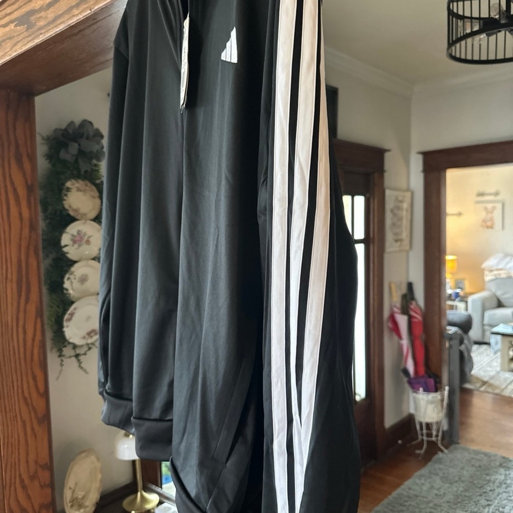 adidas Men’s 3-Stripes Track Jacket - Black/White (New with Tags)